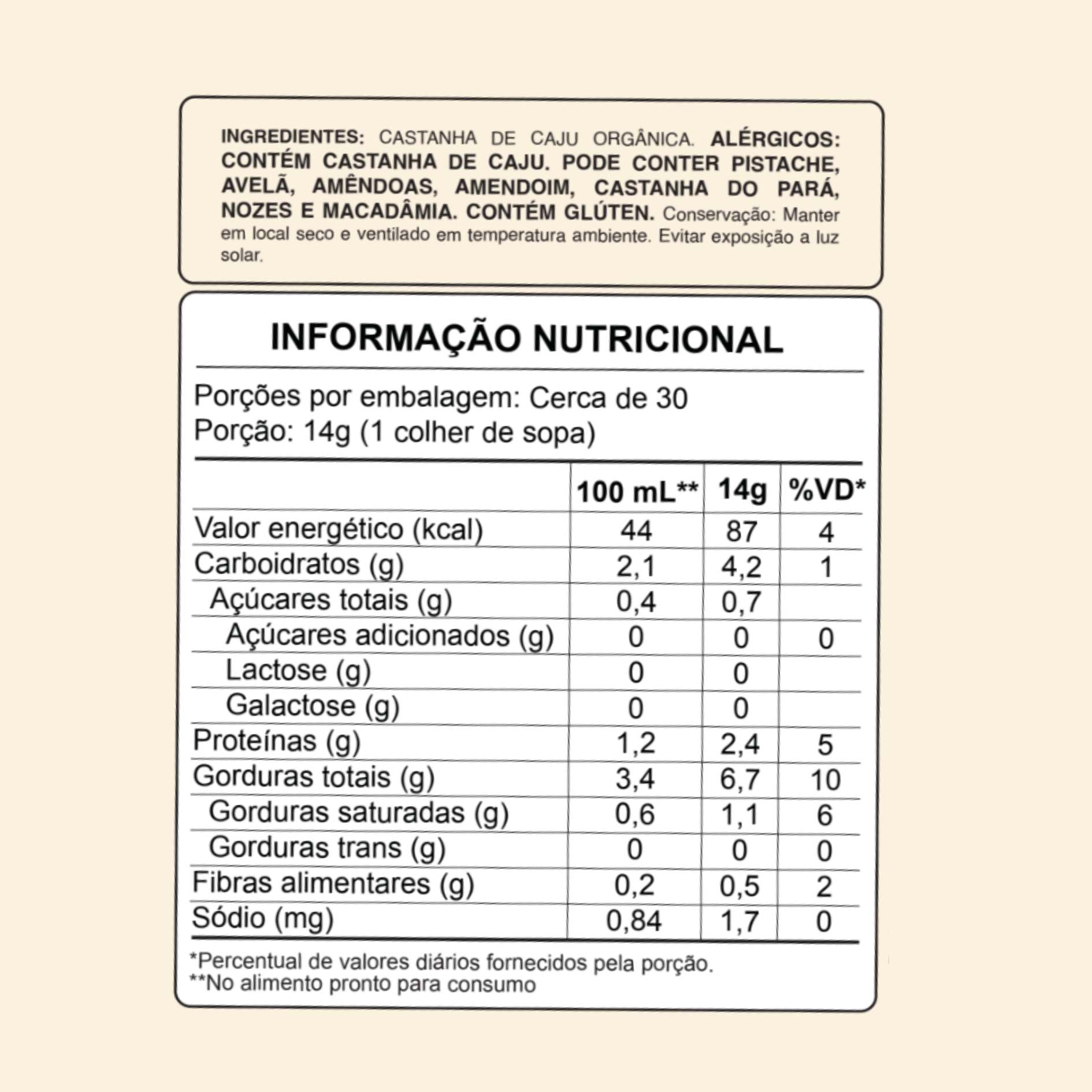 Super Milk - Castanha de Caju Orgânica
