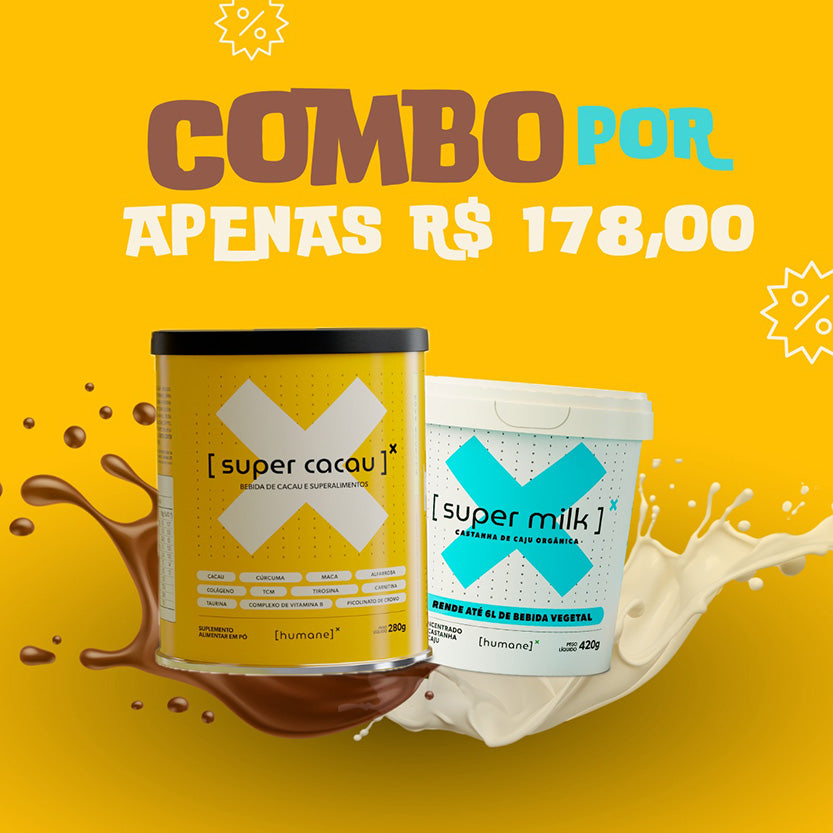 1 Super Cacau + 1 Super Milk